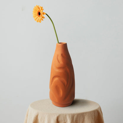 Bot Short Profiled Terracotta Flower Vase – Decor & Artefacts on Brown Living™. SKU: VS - BOT/SHT. Img 1.