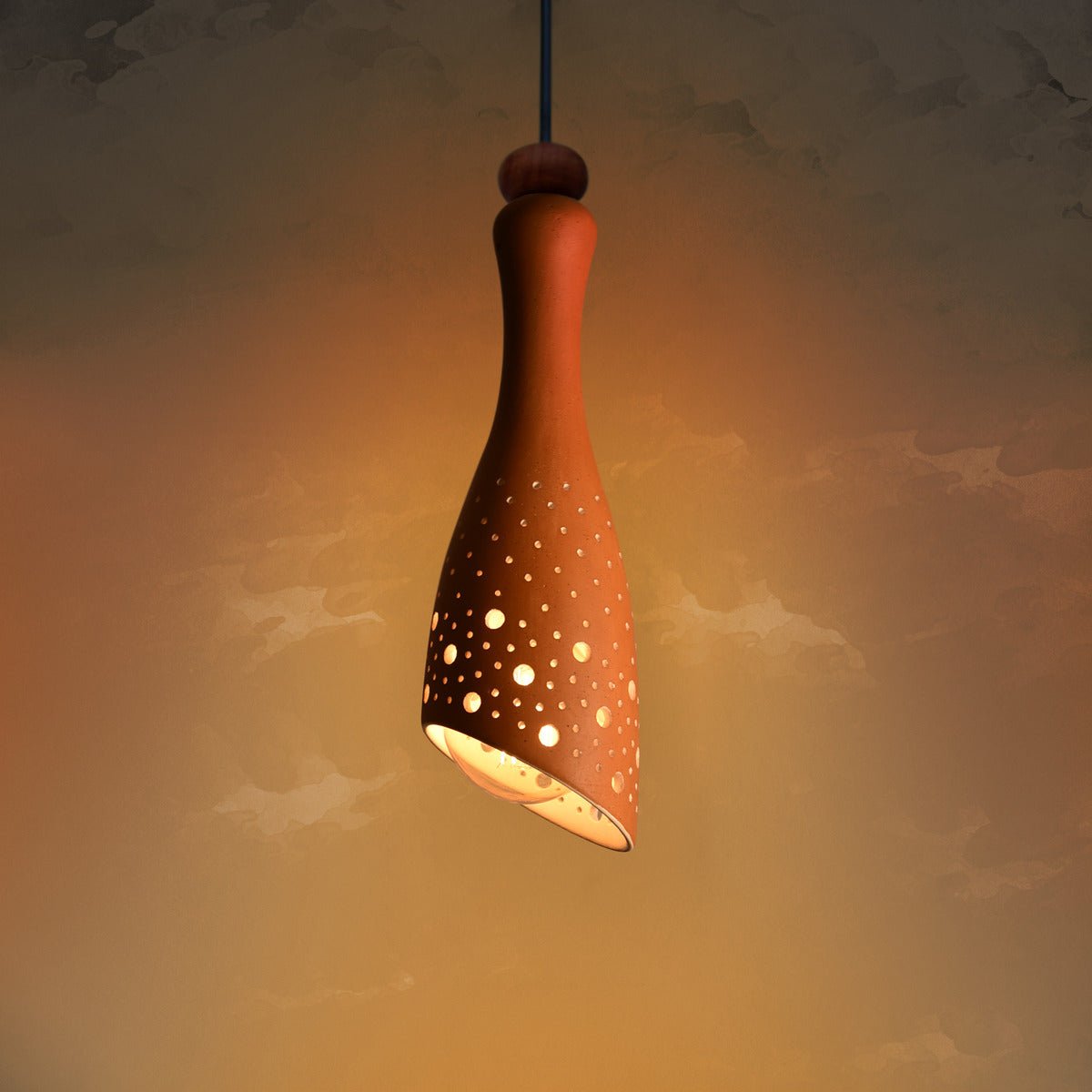 Bot Slice Handmade Terracotta Ceiling Light | Verified Sustainable by Brown Living™