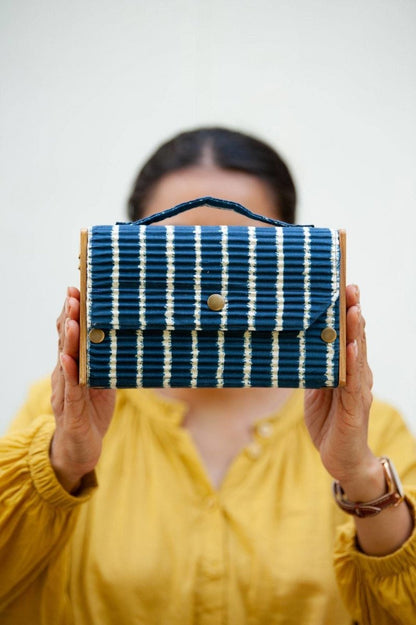 Box Sling Bag/Clutch Single Sleeve - Lines | Verified Sustainable by Brown Living™