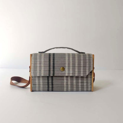 Box Sling Bag/Clutch Single Sleeve - Lines | Verified Sustainable by Brown Living™