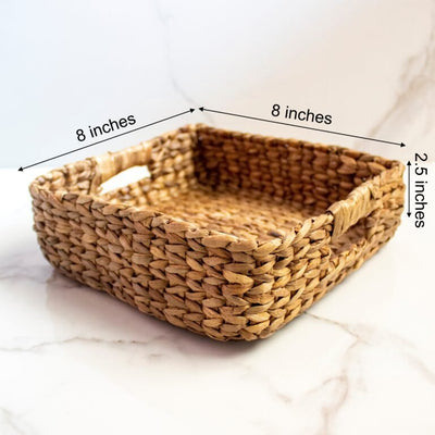 Boxy Water Hyacinth Snack Tray – Trays & Platters on Brown Living™. SKU: SC0108. Img 3.
