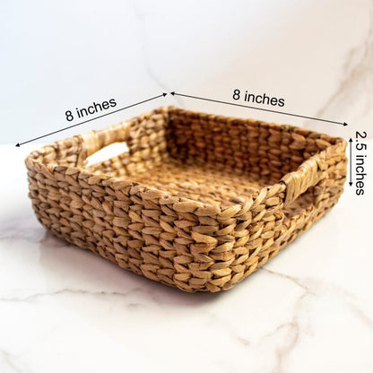 Boxy Water Hyacinth Snack Tray | Verified Sustainable by Brown Living™