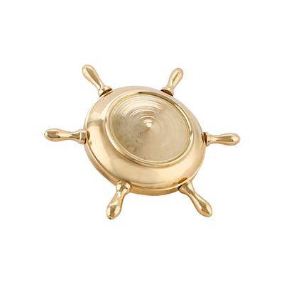 Brass Nautical Wheel Design Cigarettes Ashtray | Verified Sustainable by Brown Living™
