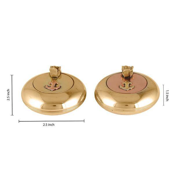 Buy Nautical Wheel Design Cigarette Ashtray - Set of 2 | Shop Verified Sustainable Table Decor on Brown Living™