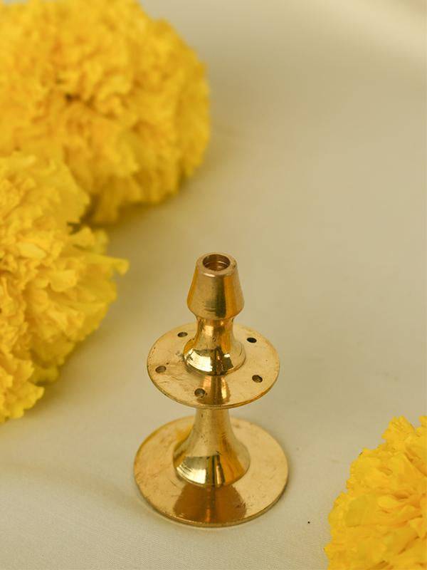 Buy Brass Pedestal Agarbatti Stand | Shop Verified Sustainable Pooja Needs on Brown Living™