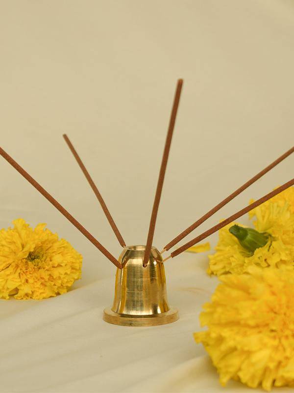 Buy Brass Tumbler Agarbatti Stand | Shop Verified Sustainable Pooja Needs on Brown Living™