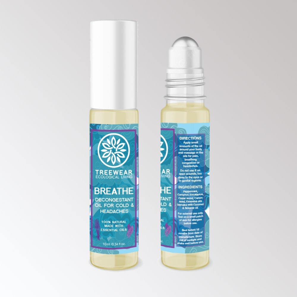 Breathe - Roll - on for Colds & Headaches (10ml) | Verified Sustainable by Brown Living™