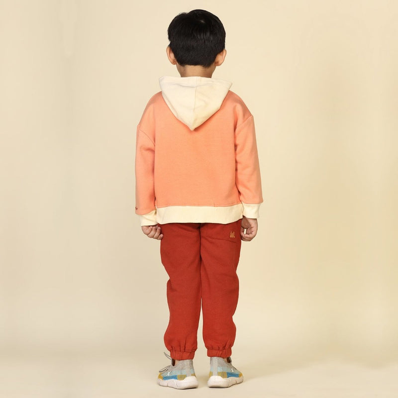Buy Brick Red Unisex Joggers in Cotton Fleece | Planet First | Shop Verified Sustainable Kids Pajamas on Brown Living™