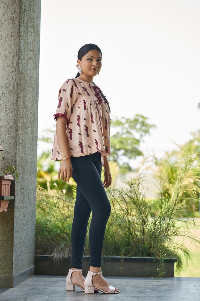 Buy Brisk Birdie Hemp Fabric Top | Shop Verified Sustainable Products on Brown Living