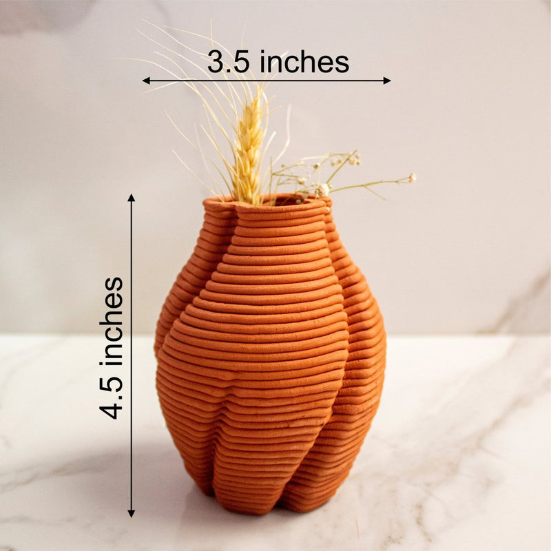 Brown and Twisted Teracotta Vase Vol. 1 | Verified Sustainable by Brown Living™