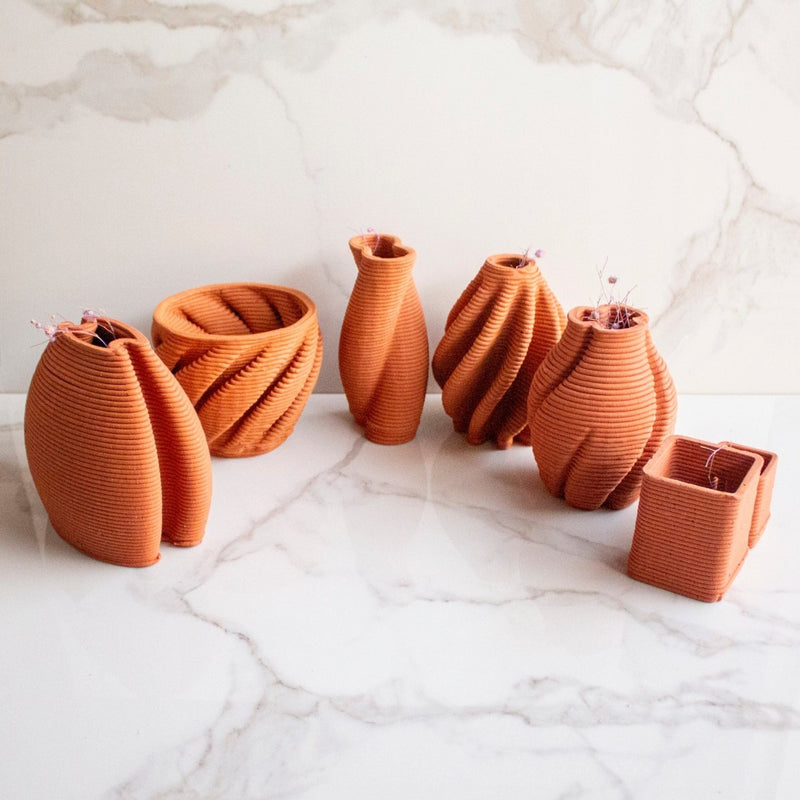 Buy Brown and Twisted Teracotta Vase Vol. 4 | Shop Verified Sustainable Vases on Brown Living™