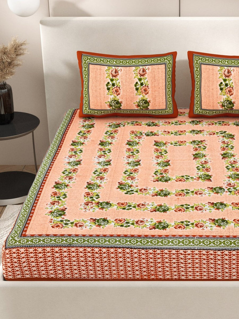 Buy Brown Interiors Floral Hand Block Printed Cotton Queen Size Bedding Sets | Shop Verified Sustainable Products on Brown Living