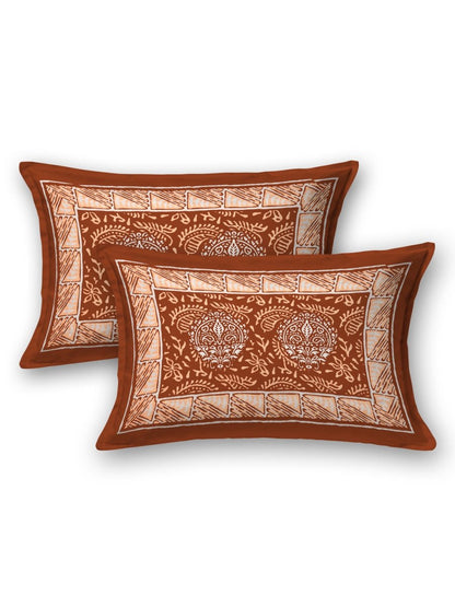 Interiors Hand Block Printed Cotton Queen Size Bedding Set | Verified Sustainable by Brown Living™