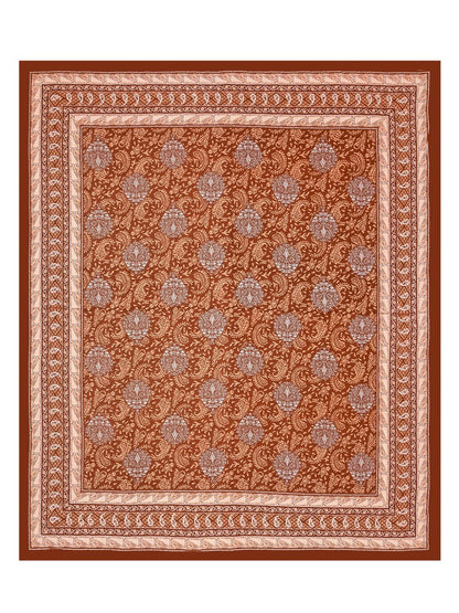 Interiors Hand Block Printed Cotton Queen Size Bedding Set | Verified Sustainable by Brown Living™