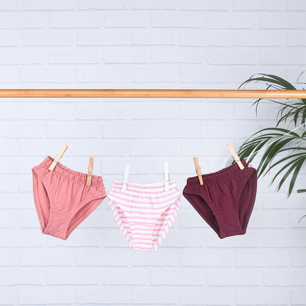 Buy Bubblegum Pink Girls Panties - Pack of 3 | Shop Verified Sustainable Products on Brown Living
