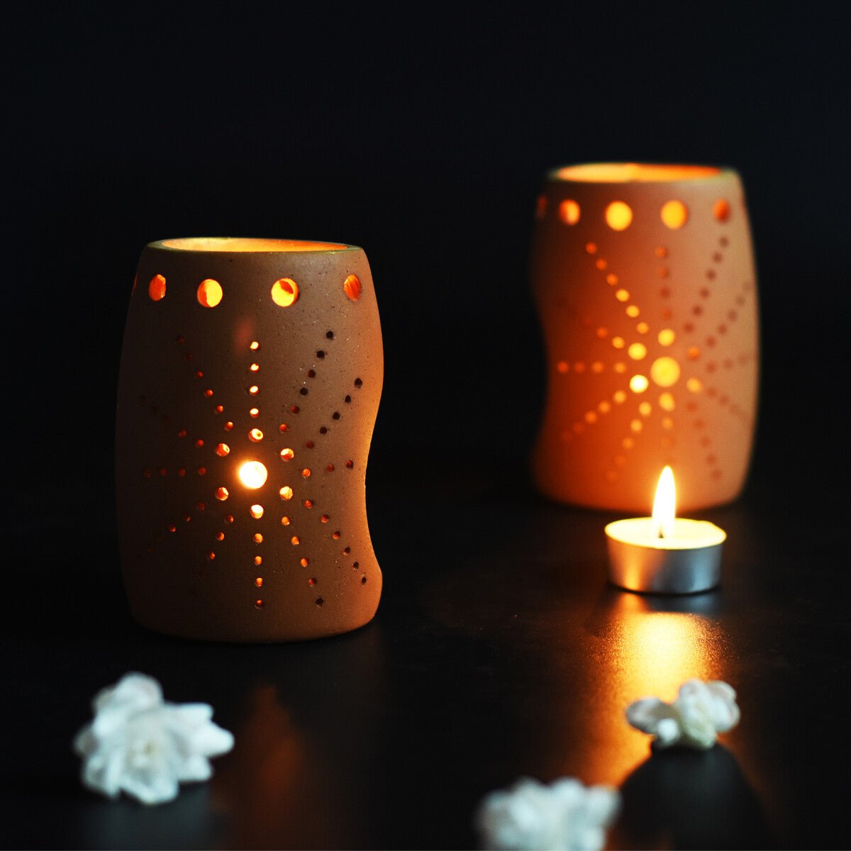 Bud2 Candle Pod - Set of 2 with 2 Free Soywax Tealight Candles | Verified Sustainable by Brown Living™