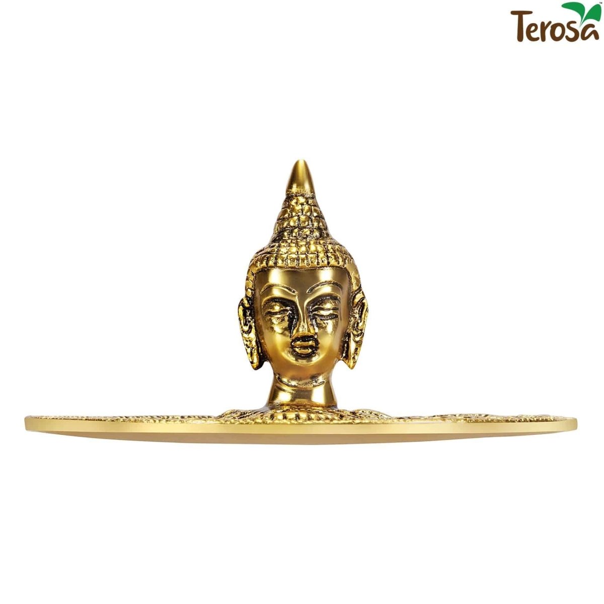 Buddha Incense Stand or Plate Cum Dhoop Burner Antique Gold or Silver - Agarbatti Stand | Verified Sustainable by Brown Living™