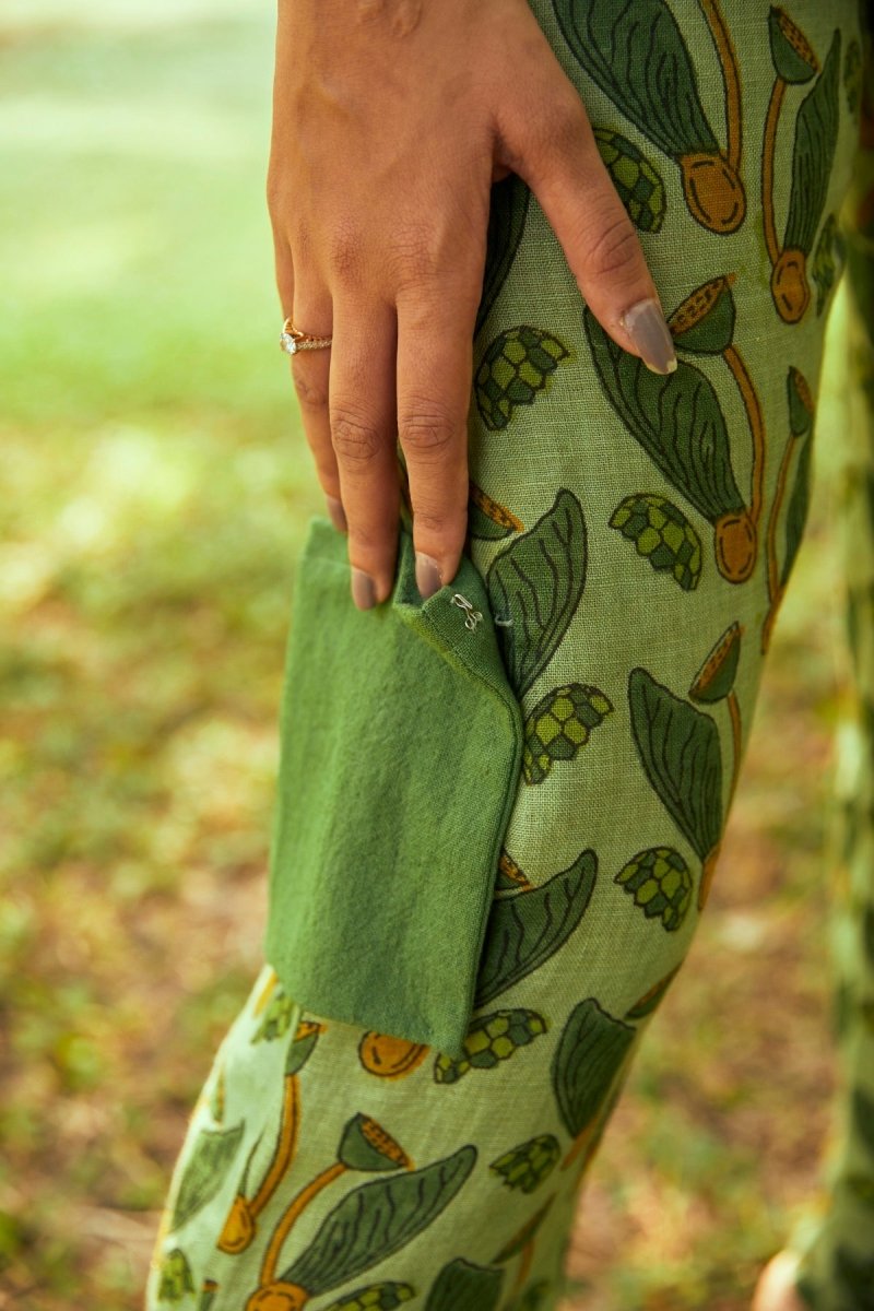 Buy Bush Maze Pants | Linen Pants | Green Handloom Cotton Pants | Shop Verified Sustainable Products on Brown Living