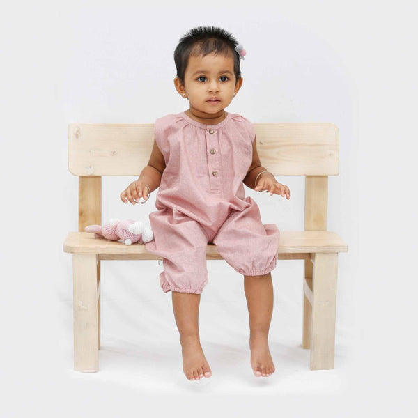 Buy Busybee Rose Unisex Playsuit | Shop Verified Sustainable Kids Rompers on Brown Living™