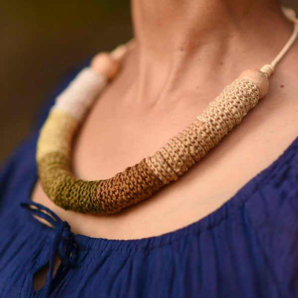 Buy Aaradhya Brown Button Necklace | Shop Verified Sustainable Womens Necklaces on Brown Living™
