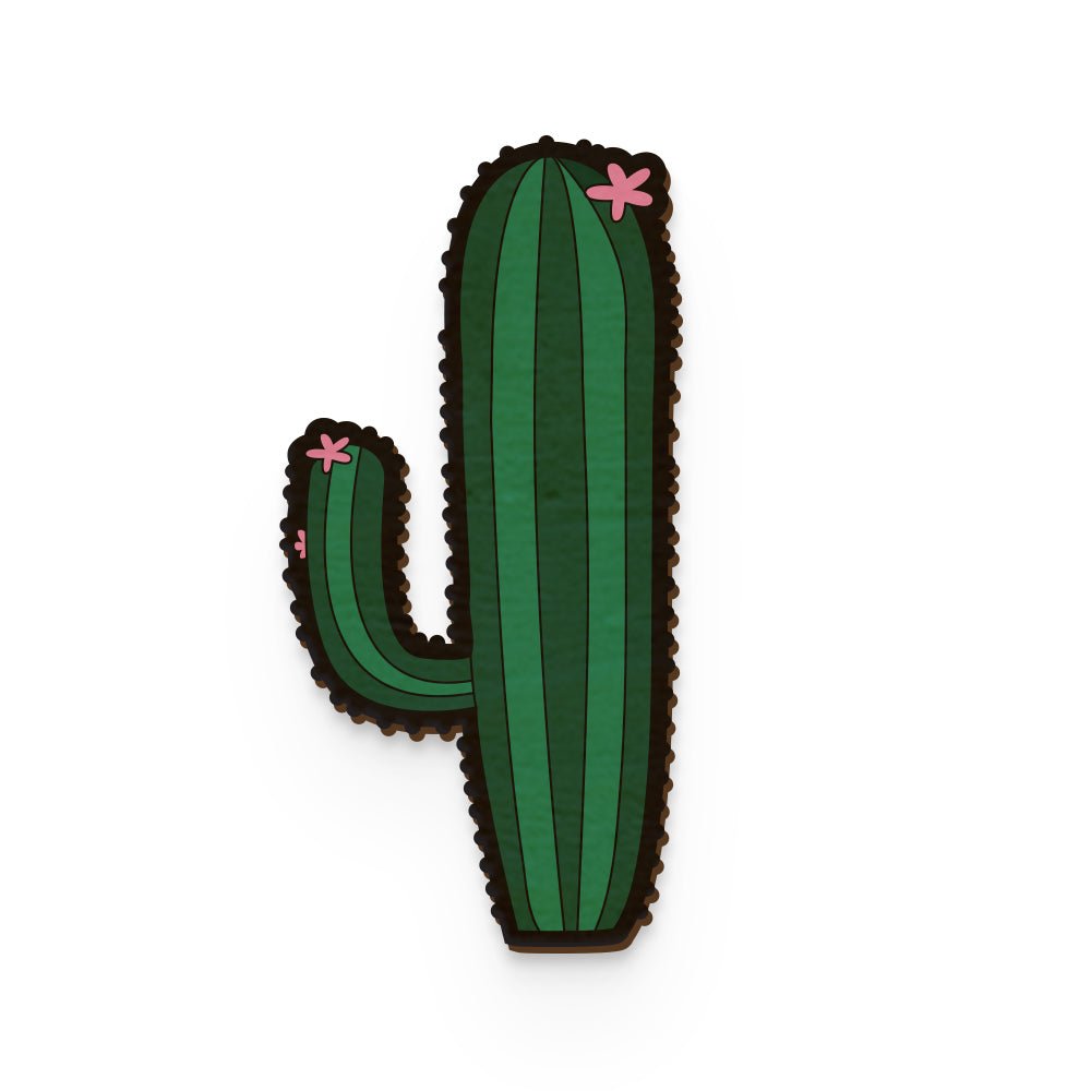 Cactus Plant Hand Painted Wooden Magnet | Verified Sustainable by Brown Living™