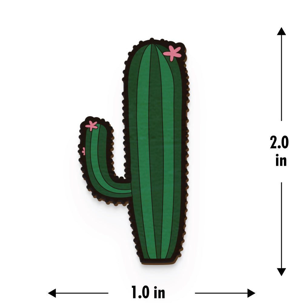 Cactus Plant Hand Painted Wooden Magnet | Verified Sustainable by Brown Living™