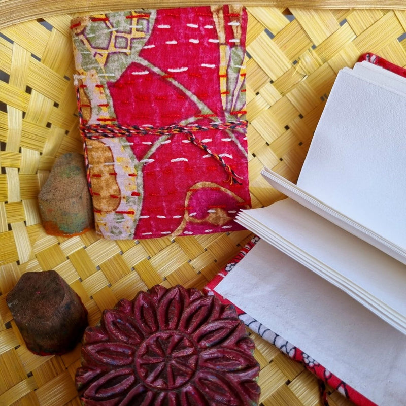 Buy Calla Lliy - Upcycled Fabric Journal-Pocket Diary | Shop Verified Sustainable Notebooks & Notepads on Brown Living™