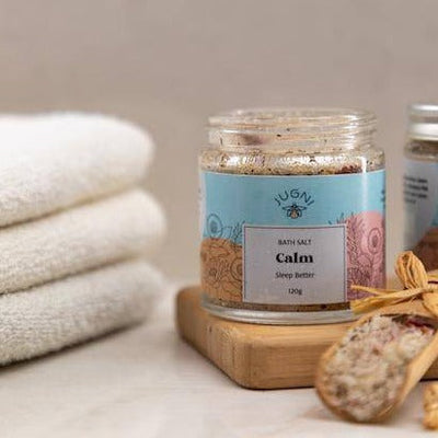 Calm Bath Salt 120g for Better Sleep | Foot, Hand or Body Soak – Bath Salt on Brown Living™. SKU: 231 - 09485 - SKUFS - CL - 01. Img 1.