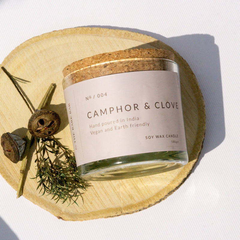 Camphor And Clove Fragrance Glass Jar Candles | Verified Sustainable Candles & Fragrances on Brown Living™