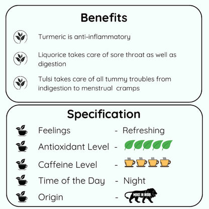 Cancer Turmeric Tulsi Liquorice Chai | Zodiac Tea Collection | 50 g | Verified Sustainable by Brown Living™