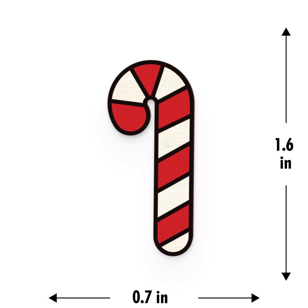 Candy Cane Hand Painted Wooden Pin | Verified Sustainable by Brown Living™