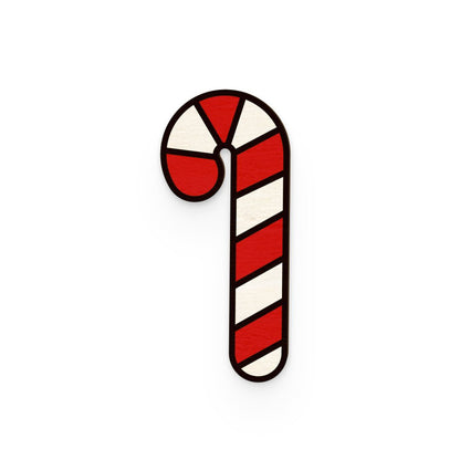 Candy Cane Hand Painted Wooden Pin | Verified Sustainable by Brown Living™