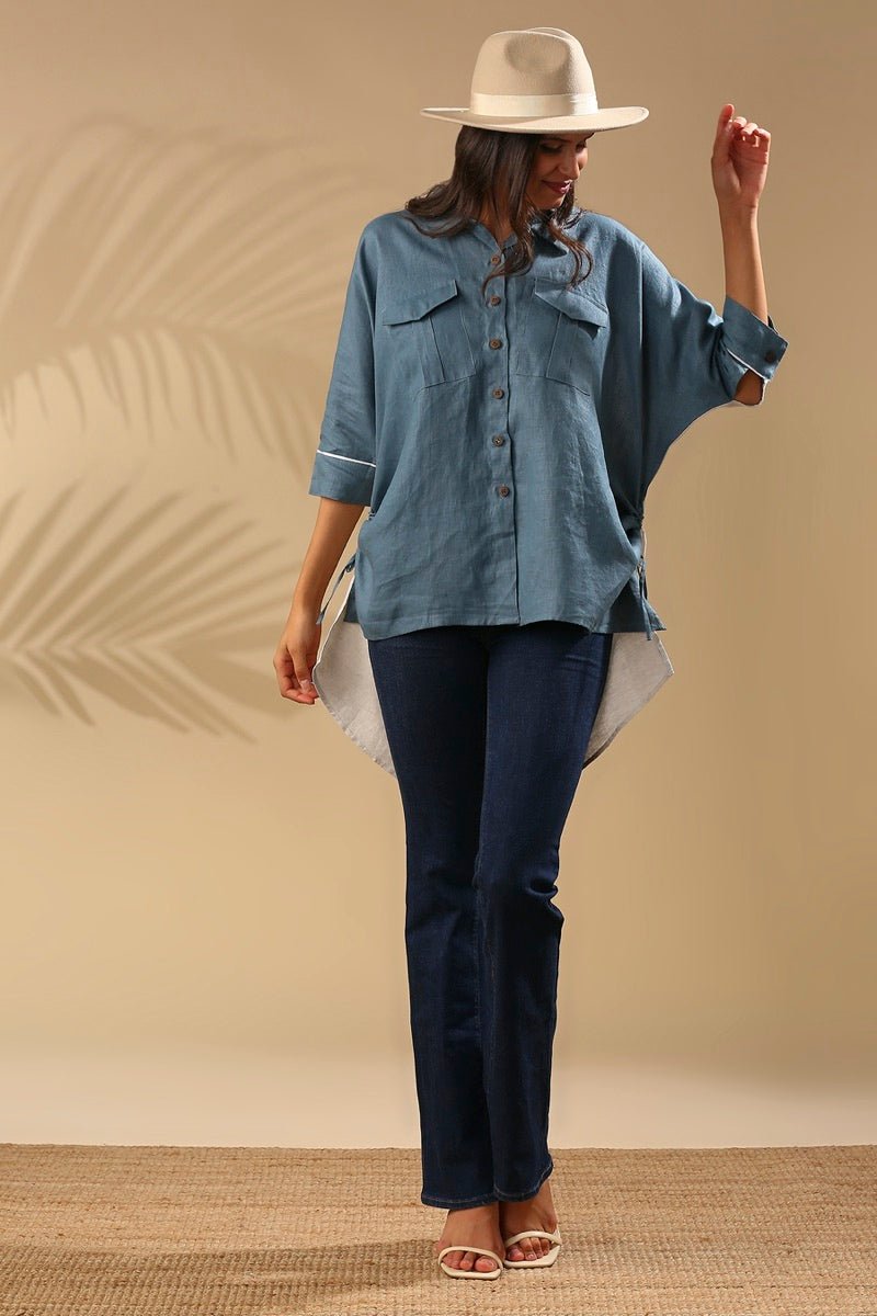 Buy Canopy Kimono Shirt - Grey | Shop Verified Sustainable Womens Shirt on Brown Living™