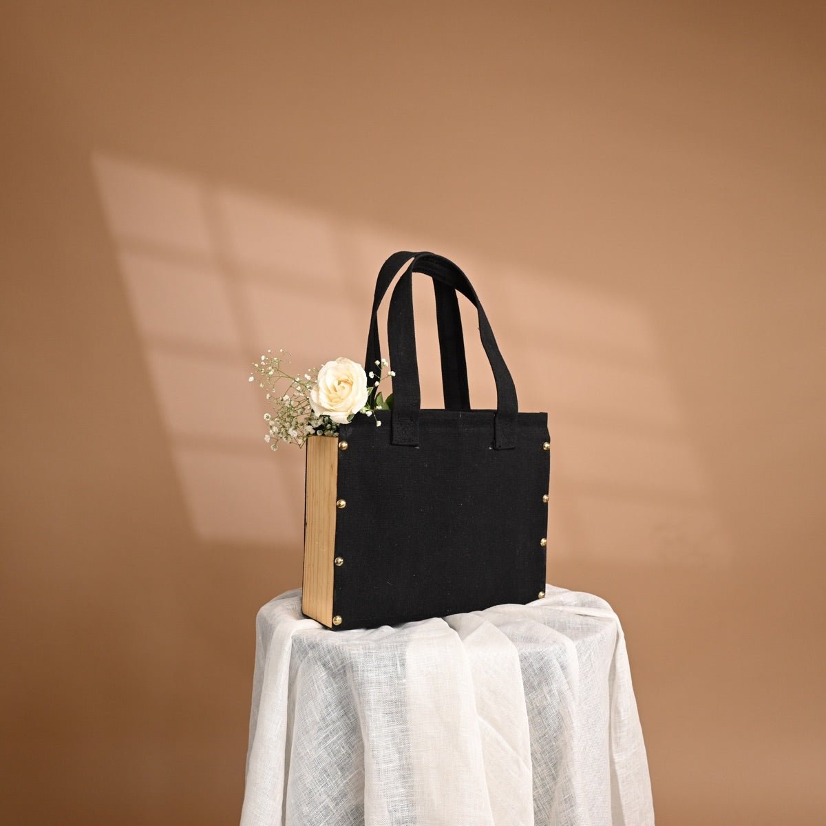 Canvas Small Tote Bag - Black | Verified Sustainable by Brown Living™