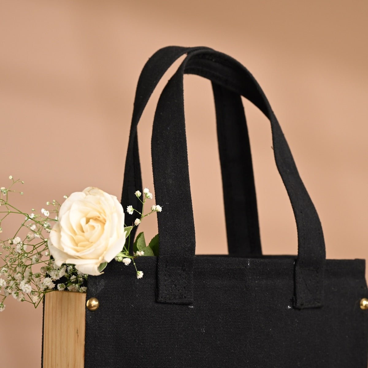 Canvas Small Tote Bag - Black | Verified Sustainable by Brown Living™