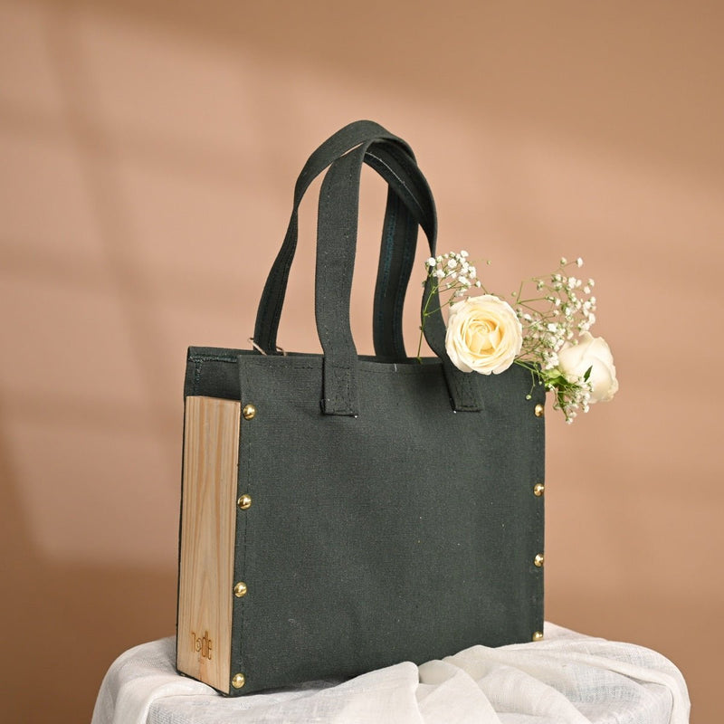 Buy Canvas Small Tote Bag- Green | Shop Verified Sustainable Products on Brown Living