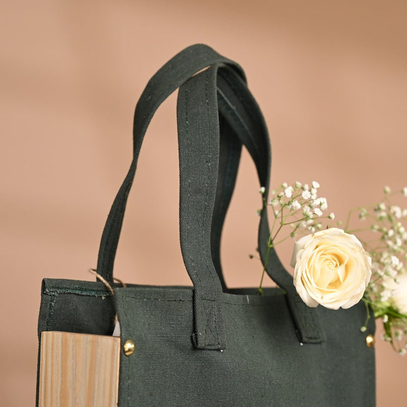 Buy Canvas Small Tote Bag- Green | Shop Verified Sustainable Womens Accessories on Brown Living™
