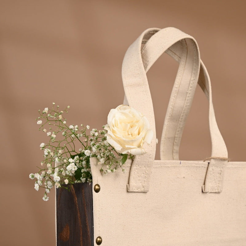 Buy Canvas Small Tote Bag- White | Shop Verified Sustainable Products on Brown Living