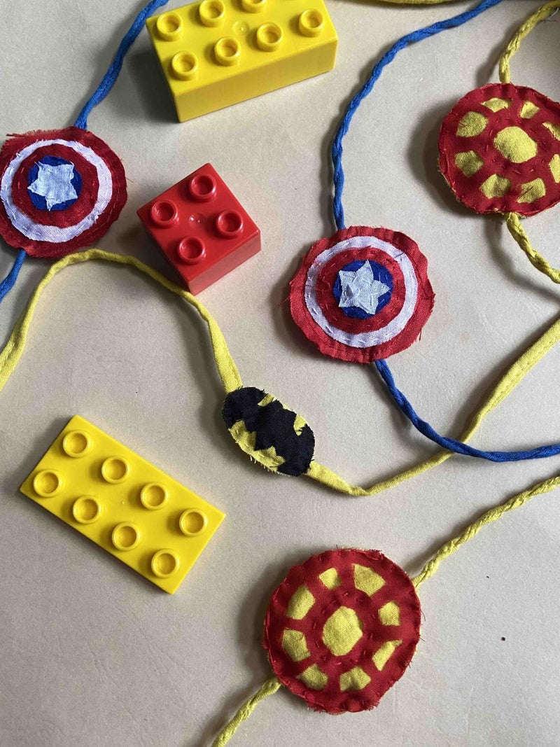 Buy Captain America Patchwork Rakhi- Kids | Shop Verified Sustainable Products on Brown Living