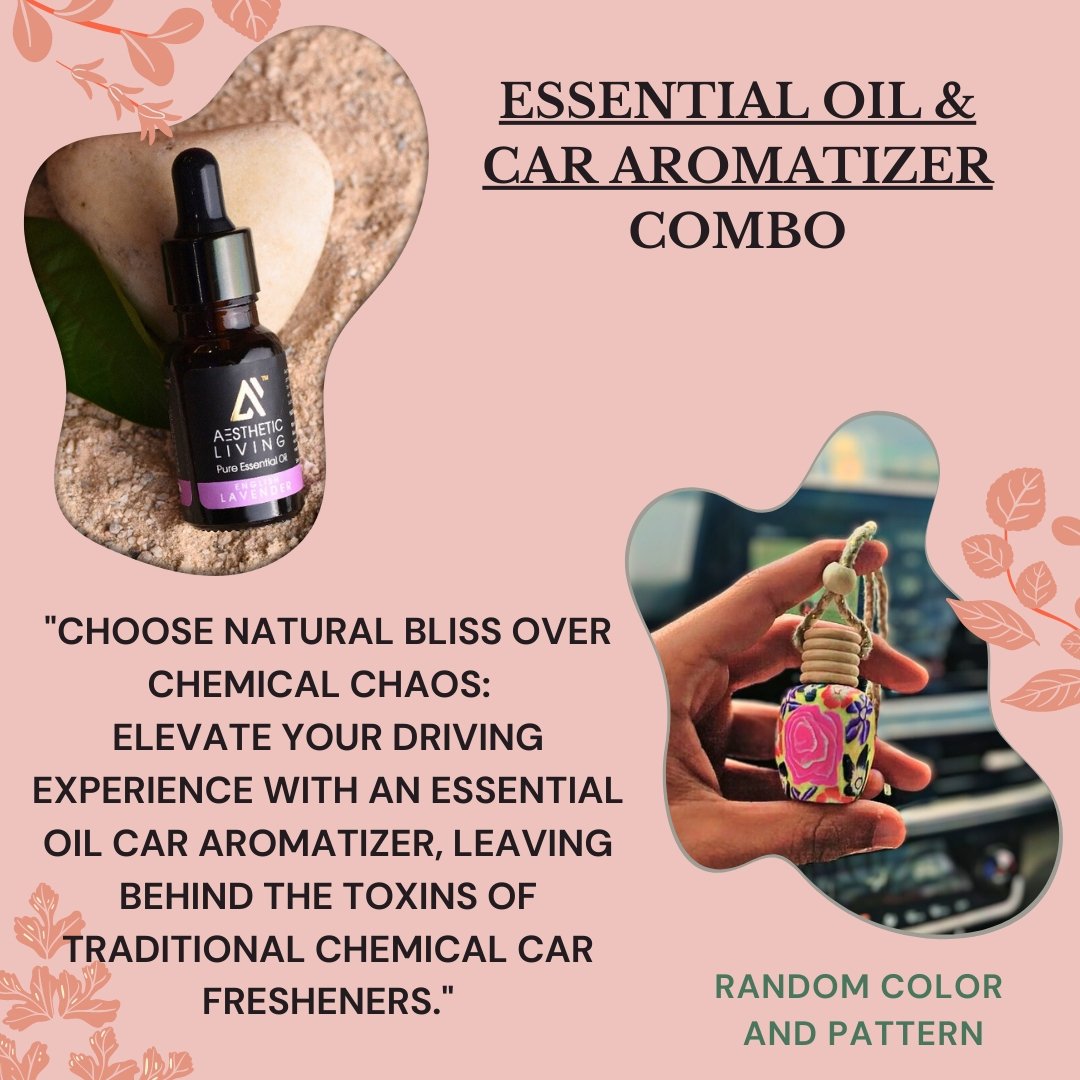 Floral Multishape Car Aromatizer Bottle with Essential Oil | Verified Sustainable by Brown Living™