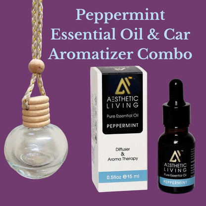 Round Car Aromatizer/ Diffuser Bottle with Essential Oil | Verified Sustainable by Brown Living™