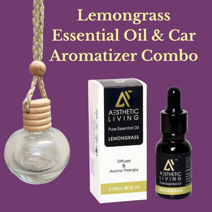 Round Car Aromatizer/ Diffuser Bottle with Essential Oil | Verified Sustainable by Brown Living™