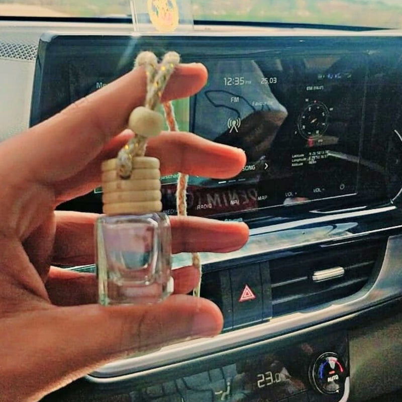 Buy Car Aromatizer/Diffuser Bottle with Essential Oil (Square transparent shape-5ml+ Essential oil 15ml) | Shop Verified Sustainable Products on Brown Living