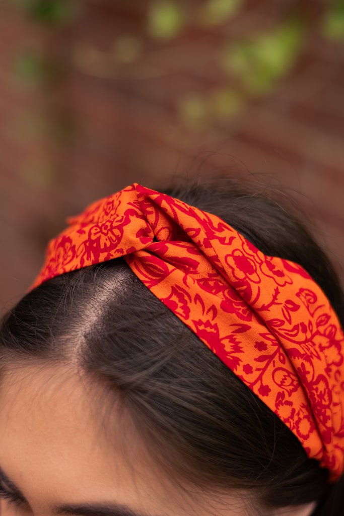 Buy Carmen Orange Soft Knot Headband | Shop Verified Sustainable Products on Brown Living