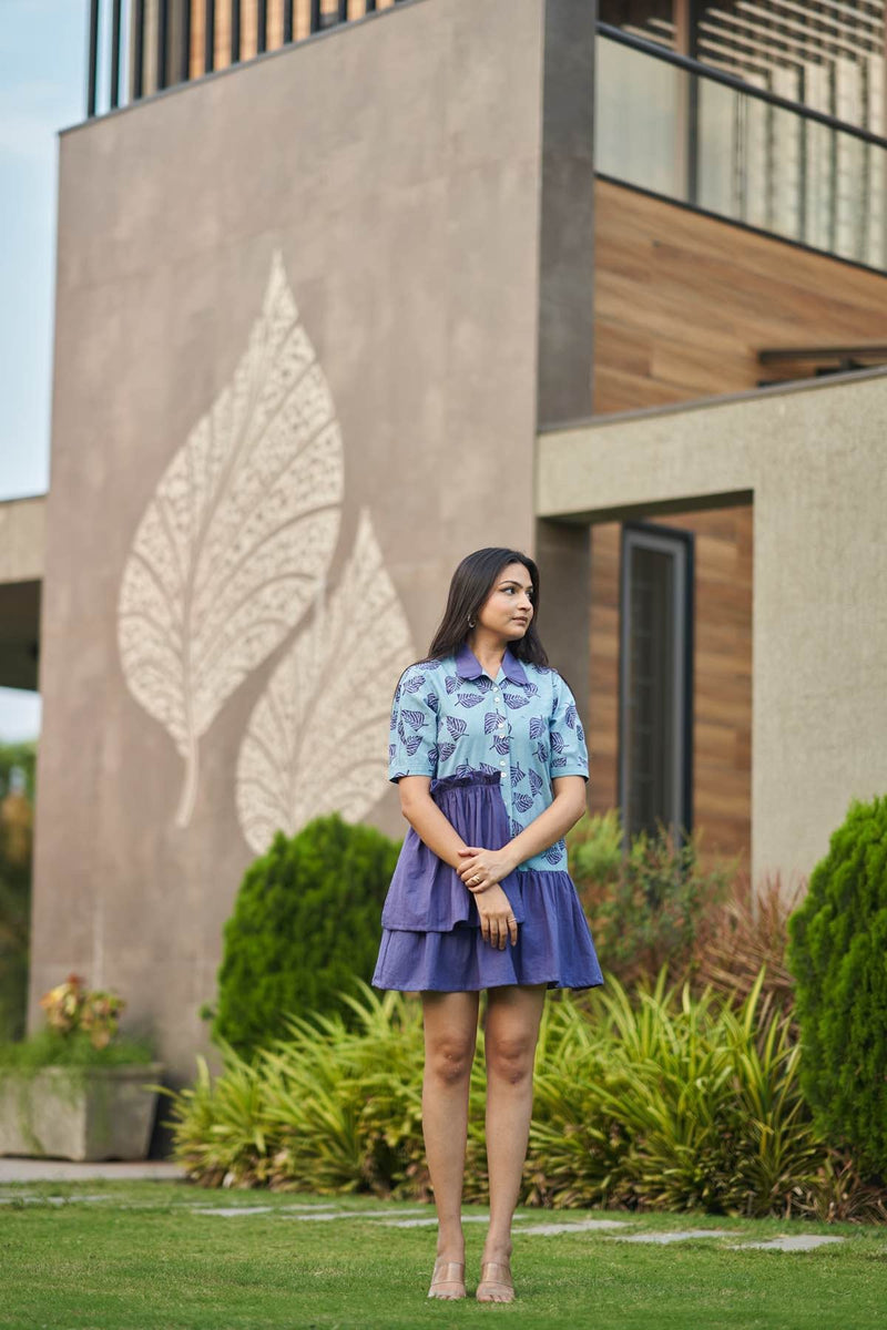 Casper Leafy Detachable Kala Cotton Dress | Verified Sustainable Womens Dress on Brown Living™