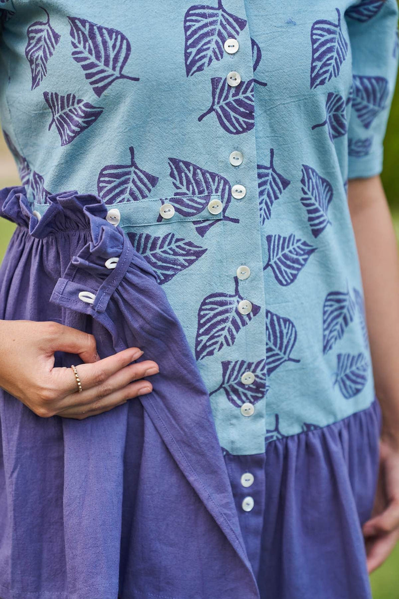 Casper Leafy Detachable Kala Cotton Dress | Verified Sustainable Womens Dress on Brown Living™