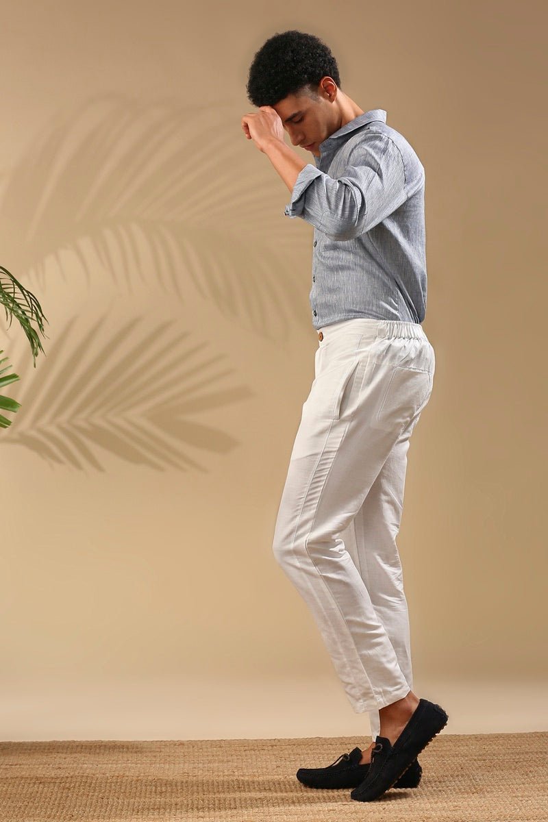 Buy Cedar Tailored Pants - White | Shop Verified Sustainable Mens Trousers on Brown Living™