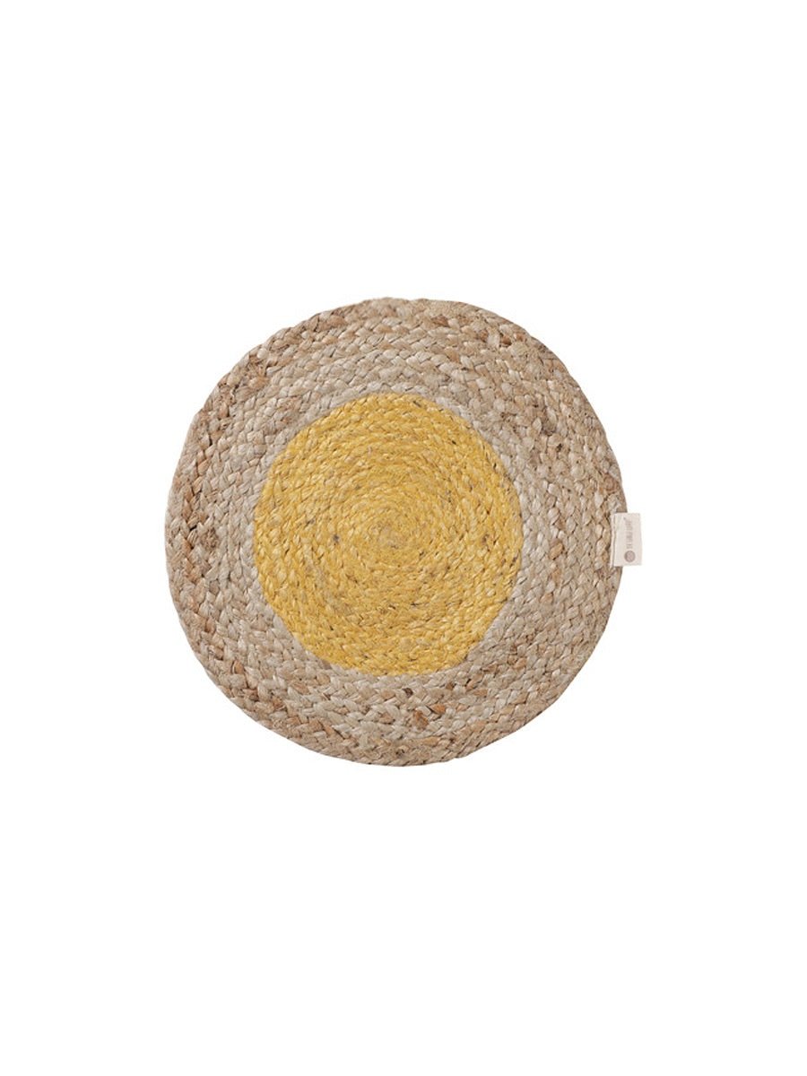 Centre Dyed Jute Placemat ( Ocre) | Verified Sustainable by Brown Living™