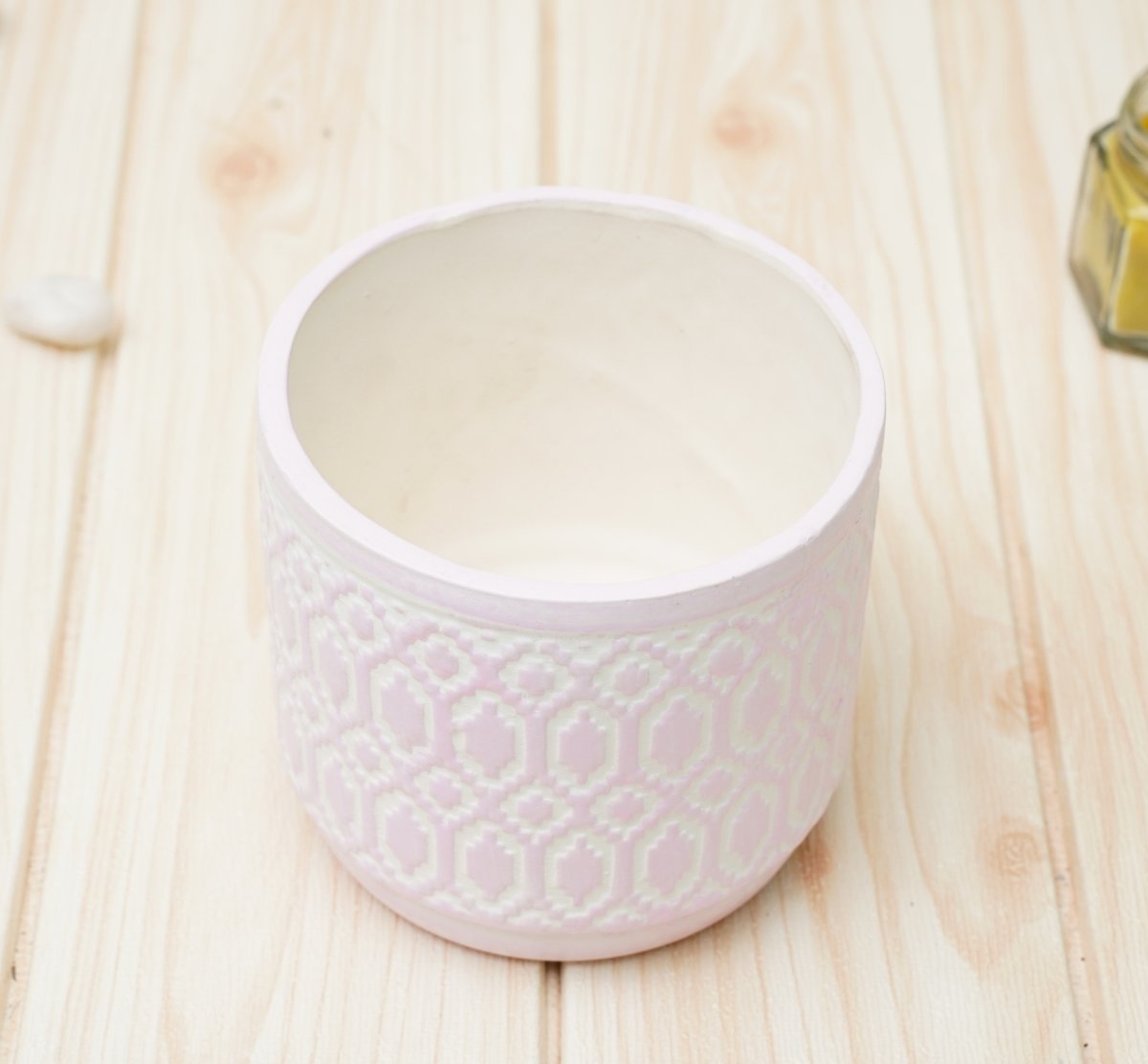 Ceramic Pots For Indoor Plants 14 X 15 Cm (Mauve Aztec) | Verified Sustainable by Brown Living™