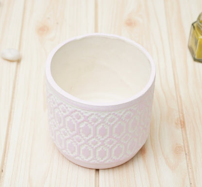 Ceramic Pots For Indoor Plants 14 X 15 Cm (Mauve Aztec) | Verified Sustainable by Brown Living™